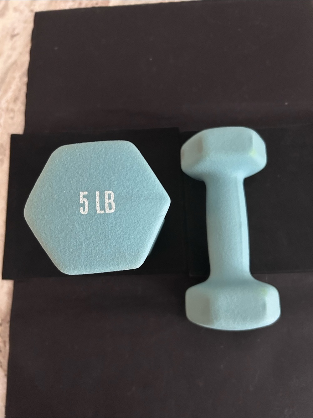 5 lb Light Dumbbell Pair - Aqua Neoprene Coated Weights